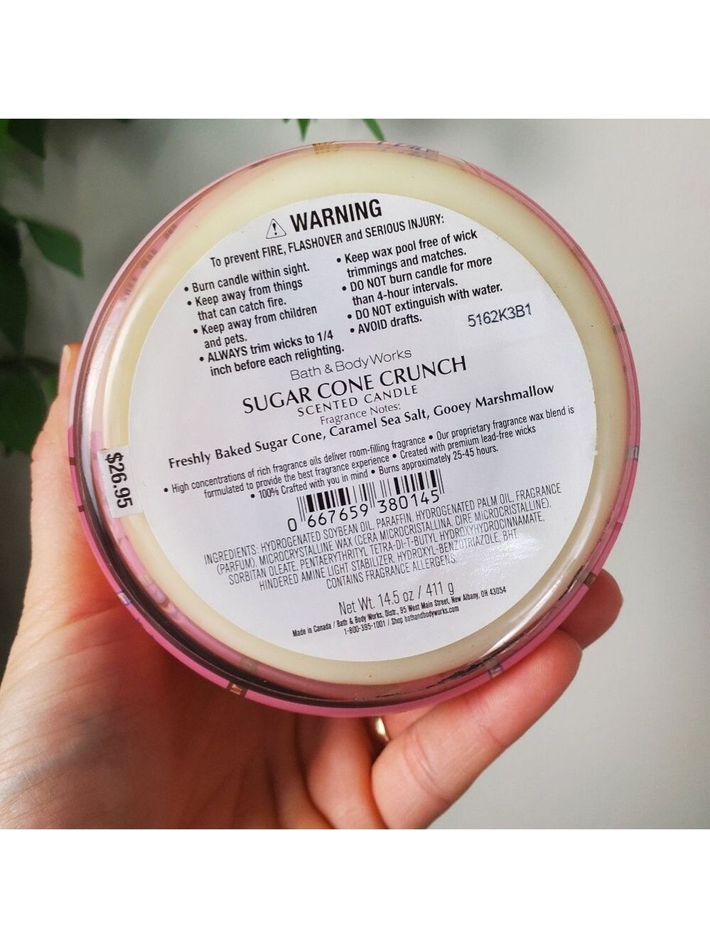 Bath and Body Works BBW Sugar Cone Crunch 3 Wick Candle NEW - Picture 5 of 7